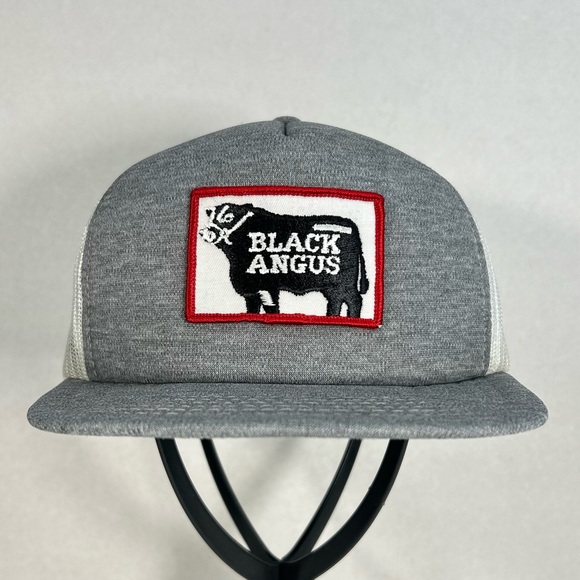 Vintage Angus Beef Farming Patch SnapBack Trucker Hat Cap Grey/ White One Size - Picture 1 of 11